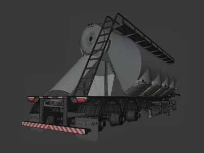 Cement semi trailer carreta silo cimento cebolao metalesp 3D model