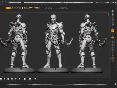 Printer 3D STL Hard Surface Robot Sci-fi Cyber Free 3D print model