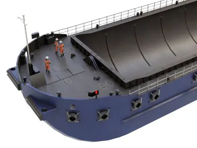 Split Hopper Barge 3D model