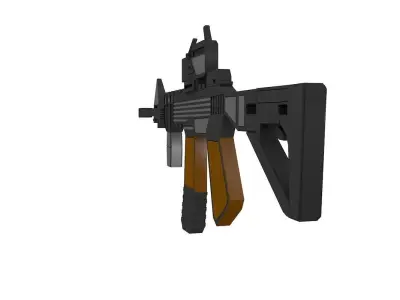 Machine gun  Low-poly 3D model