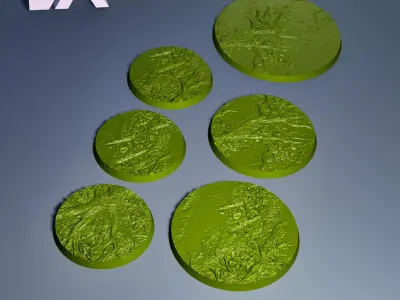 HD Base set 30 - Tree Roots 3D print model