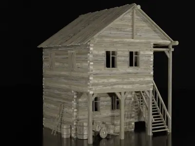 HOUSE VILLAGE Low-poly 3D model