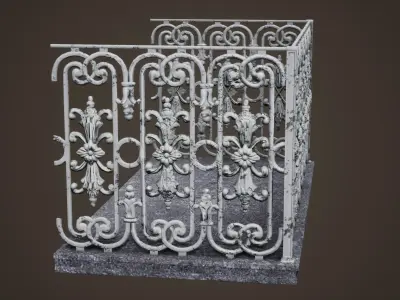 Historicism Balcony Low-poly 3D model