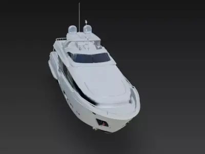 Modern Luxury Flybridge Motor Yacht 3D Model 3D print model
