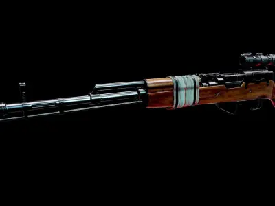 Battle Rifle - SKS Low-poly 3D model