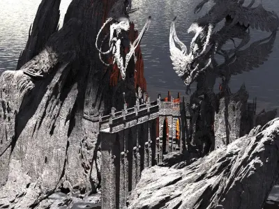 Dantes Phlegyas River Cliffs of rage Walkways  3D model