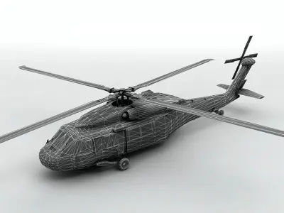 UH 60 Blackhawk Helicopter -2  Low-poly 3D model