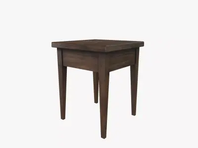 Wooden nightstand Low-poly 3D model