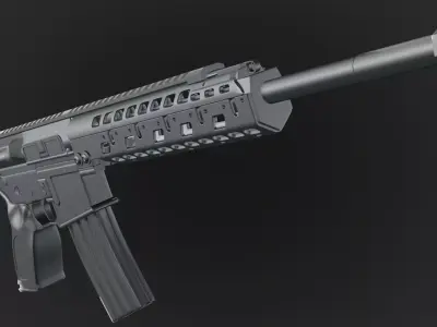 AR-15 Gun Assault Rifle High Poly 3D model