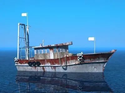 Rusty Boat 3D model