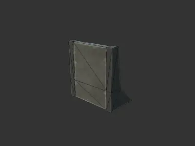 RockBlock LowPoly barrier Free low-poly 3D model