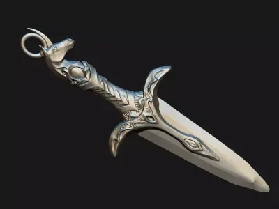 Unicorn-head Blade Pendant 3D print model