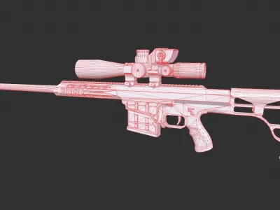 Barrett Model 98b Low-poly 3D model