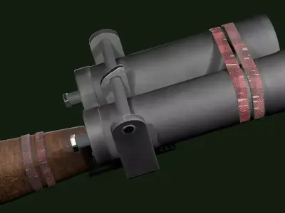 Handmade shotgun for post-apocalypse Low-poly 3D model