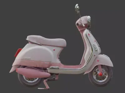 Stylized 3D Valentine Scooter Model Low-poly 3D model