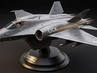 Fighter Jet 3D Model  STL FBX OBJ  File 3D model