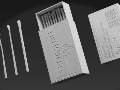 Low Poly Matchbox - Game Ready PBR Asset Low-poly 3D model