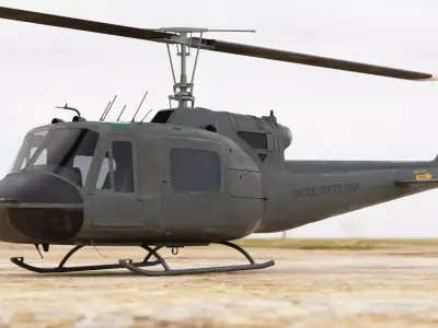 Iroquois UH-1 Huey Military Helicopter  3D model