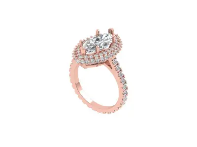Marquise Art Deco Ring 3D print model order