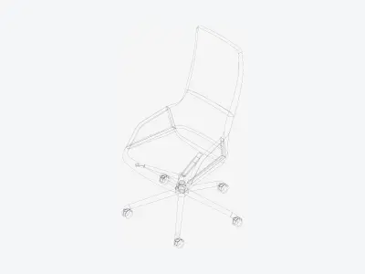 Chair - Conference - Worksmart - 5 Star Castors - High Back Low-poly 3D model