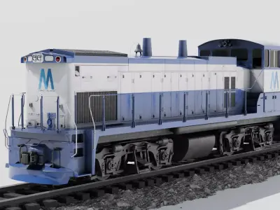 EMD MP15AC Locomotive Long Island Low-poly 3D model