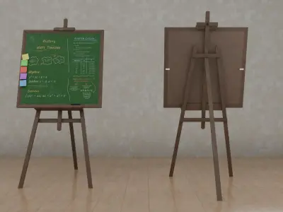 Compact Square Duo - Customizable Standing Writing Board Set 3D model