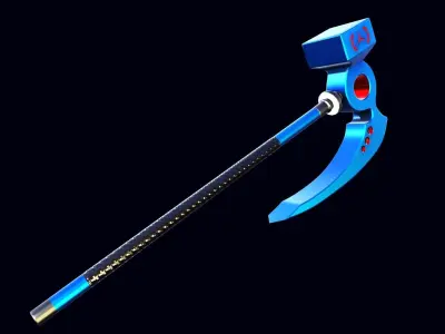 Low-poly stylized two-handed hammer game-ready Free low-poly 3D model