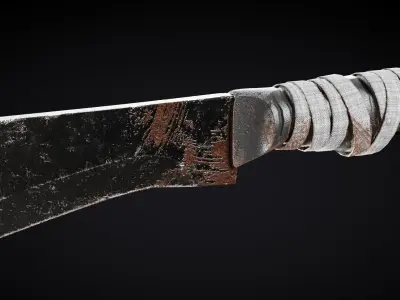 Machete knife Low-poly 3D model