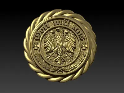 GOTT MIT UNS PENDANT EAGLE GERMAN COAT OF ARMS JEWELRY  3D print model