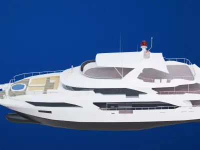 Mega Yacht Low-poly 3D model