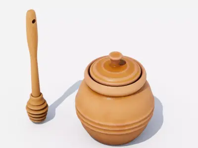 Honey pot Low-poly 3D model