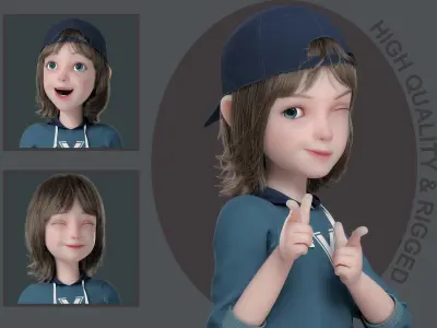 Cartoon Boy Rigged  purchase 3D model