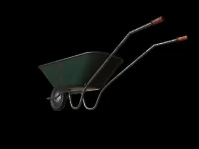 Old Wheelbarrow Free low-poly 3D model