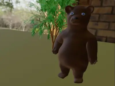 Cartoon bear cute bear animated and rigged fun bear for kids Free 3D model