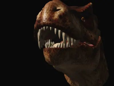 Animated dinasour head Free low-poly 3D model
