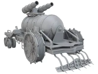 Steampunk Tank-Clay Version 3D model