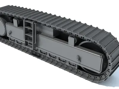 Bulldozer Excavator Track 3D model by 3D-Horse