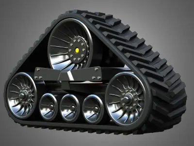  Rubber Track System 4- Combine Harvester - Crawler Tractor  3D model