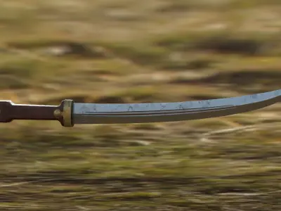 Russian WWI Bebut Kindjal Short Sword M1907 Low-poly 3D model