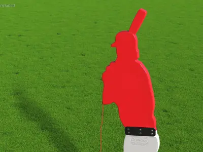 Baseball Pitching Dummy Red 3D model