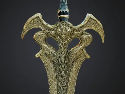  Ornate Fantasy Sword 3D Model 3D model