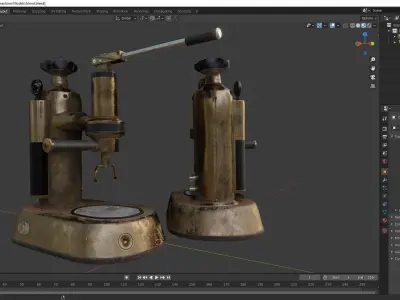 Old Coffee machine Low-poly 3D model