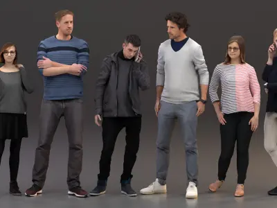  Rigged People - SixPack 02 - Realistic Lowpoly Characters 