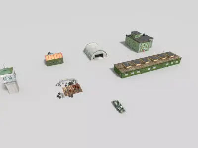 low poly military pack Low-poly 3D model purchase