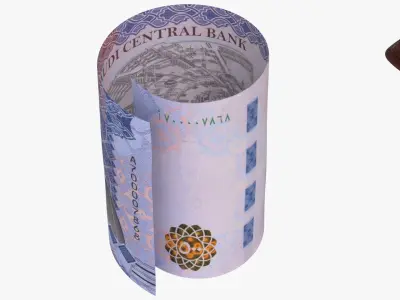 Saudi 500 Riyals Wallet Money Purse 3D model