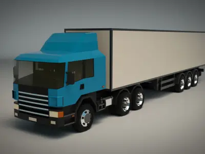 Low Poly Cargo Truck 02 Low-poly 3D model