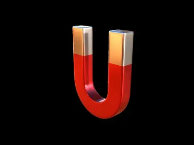 Shiny metallic magnet 3D model