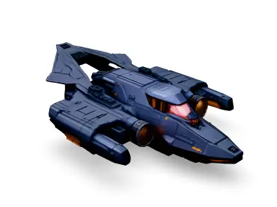 Scifi Gunship Futuristic Spacecraft Model Low-poly 3D model