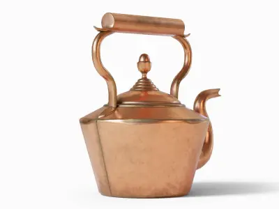 Copper Kettle Low-poly 3D model