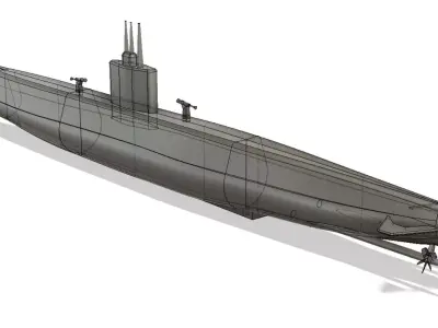 WWII Japanese Submarine I 201 3D print model